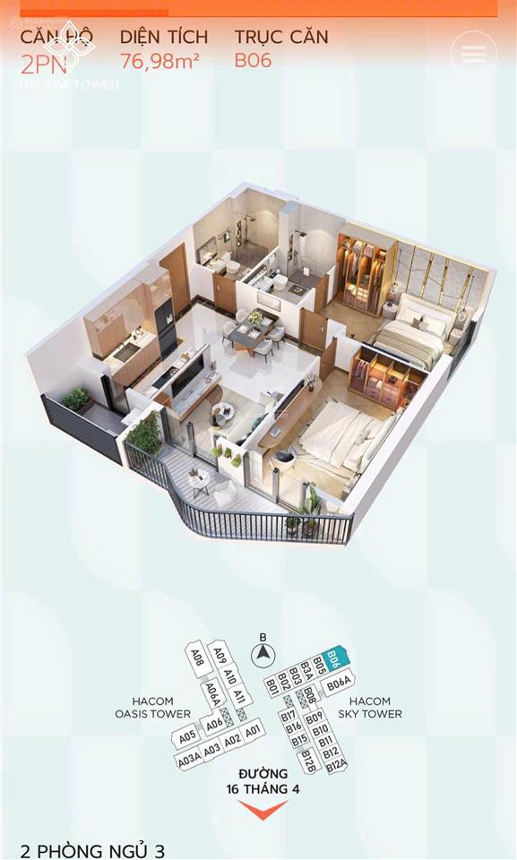 Thanh toán chỉ 1%/tháng
giá 2,954 tỷ căn góc 2pn