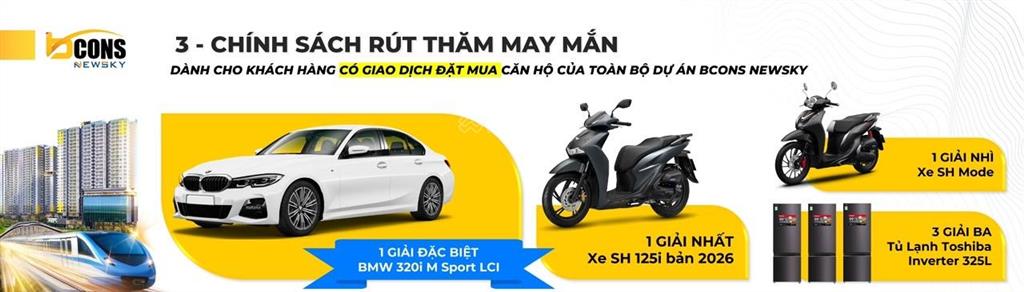 Căn hộ 2pn bcons newsky 2,5 tỷ. thanh toán 5% ký hợp đồng. tặng 2 chỉ vàng  tt20% đến khi nhận nhà