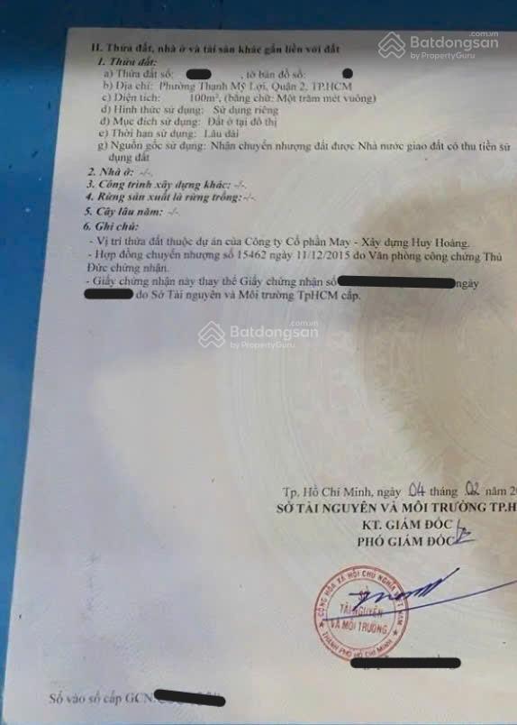 Duy nhất !! 1 lô đất xây cao dự án huy hoàng, 23 tỷ. dt  5 x 20 cn 100m2