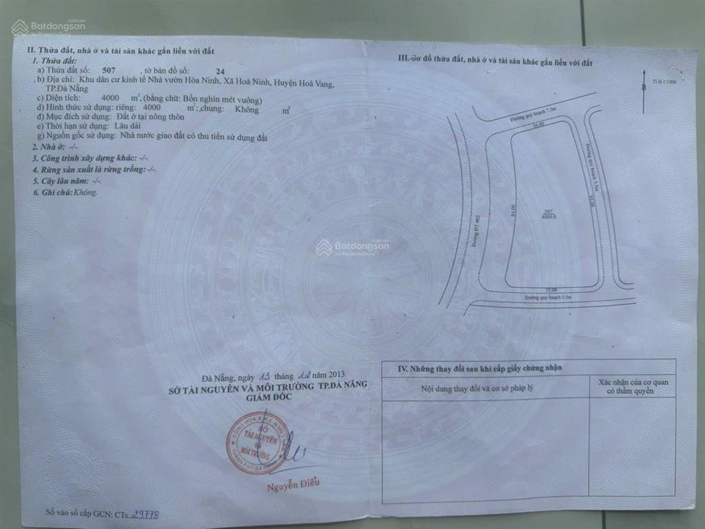 Quỹ đất hiếm đẹp 4.000m² mặt tiền dt602, tại hòa ninh, đà nẵng, 85 tỷ