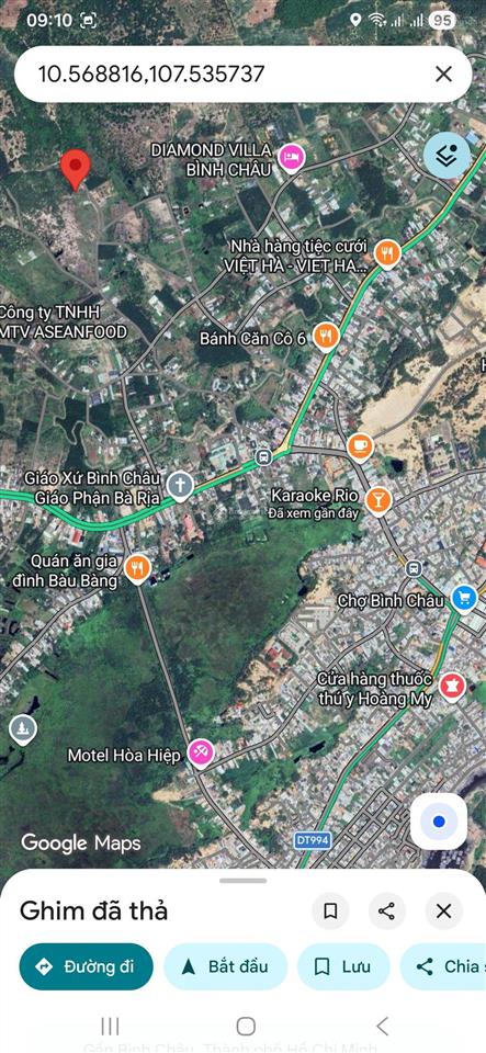 Cần bán hơn 1 mẫu bình châu, cách trung tâm và ủy ban xã trường học và chợ chỉ 1.5km