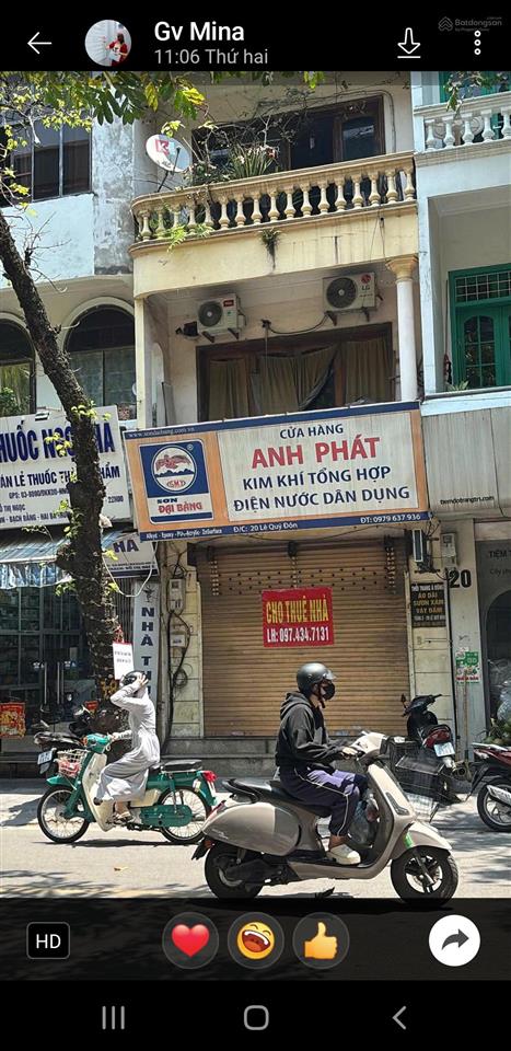 Cho thuê mặt bằng tầng 1 làm cửa hàng, văn phòng, diện tích 44,5 m2, ở mặt phố lê quý đôn, hbt, hn