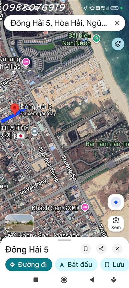 Bán lô đất mặt tiền đường Đông Hải 5 - Hoà Hải- Ngũ Hành Sơn - Đà nẵng