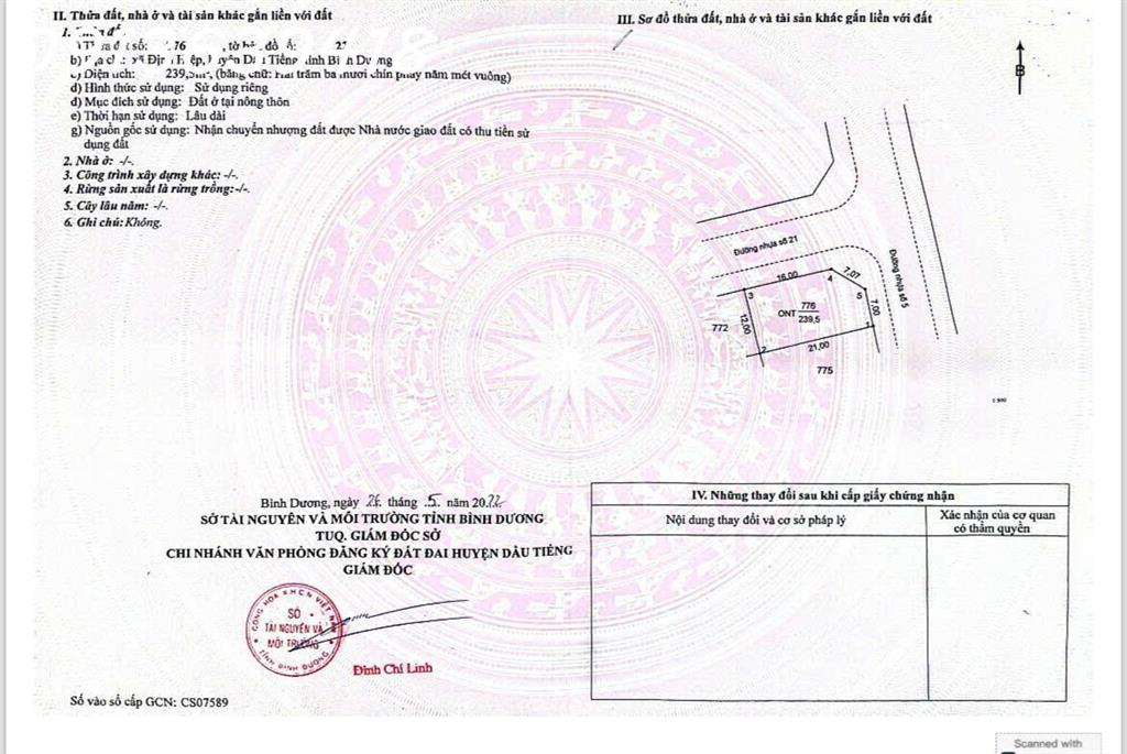Bán đất tại Định Hiệp, Dầu Tiếng, Bình Dương, giá tốt, 4,7 triệu / m2, 294 m2