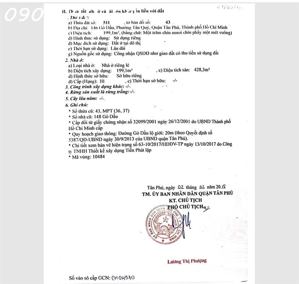 Siêu phẩm nhà mặt phố 146, Gò Dầu, Tân Quý, Tân Phú, TP.HCM, DT 199m2, giá 43,868 tỷ