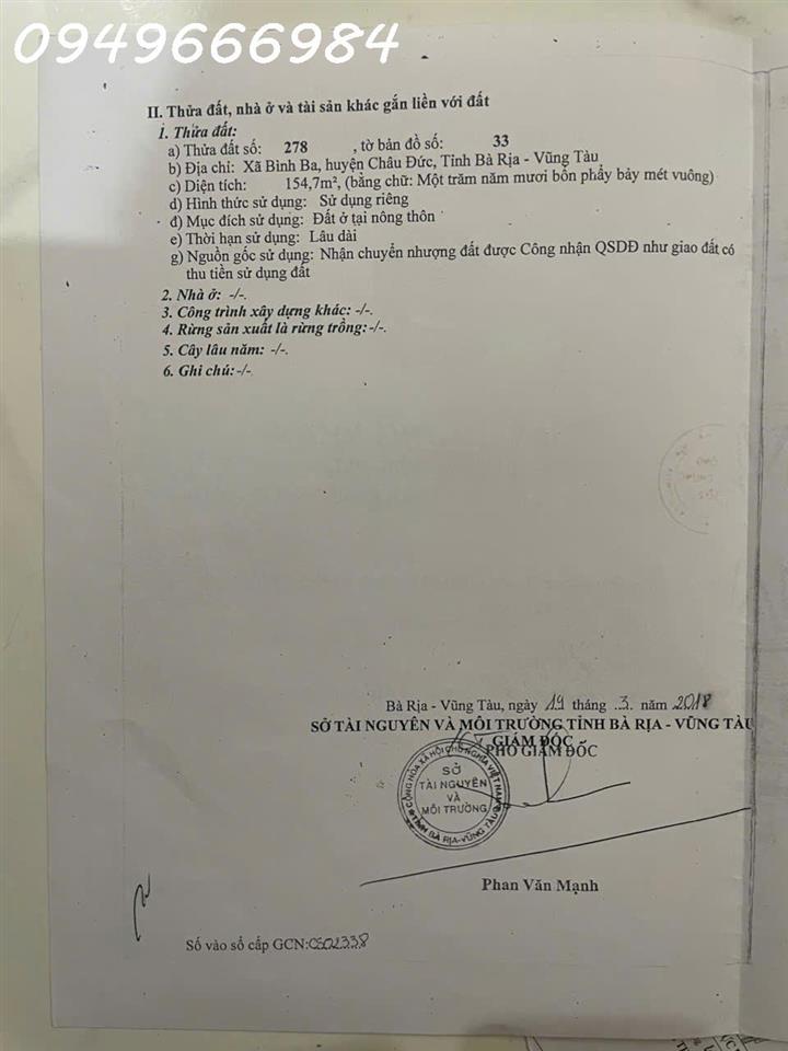 BÁN NHÀ CẤP 4 – BÌNH BA, CHÂU ĐỨC