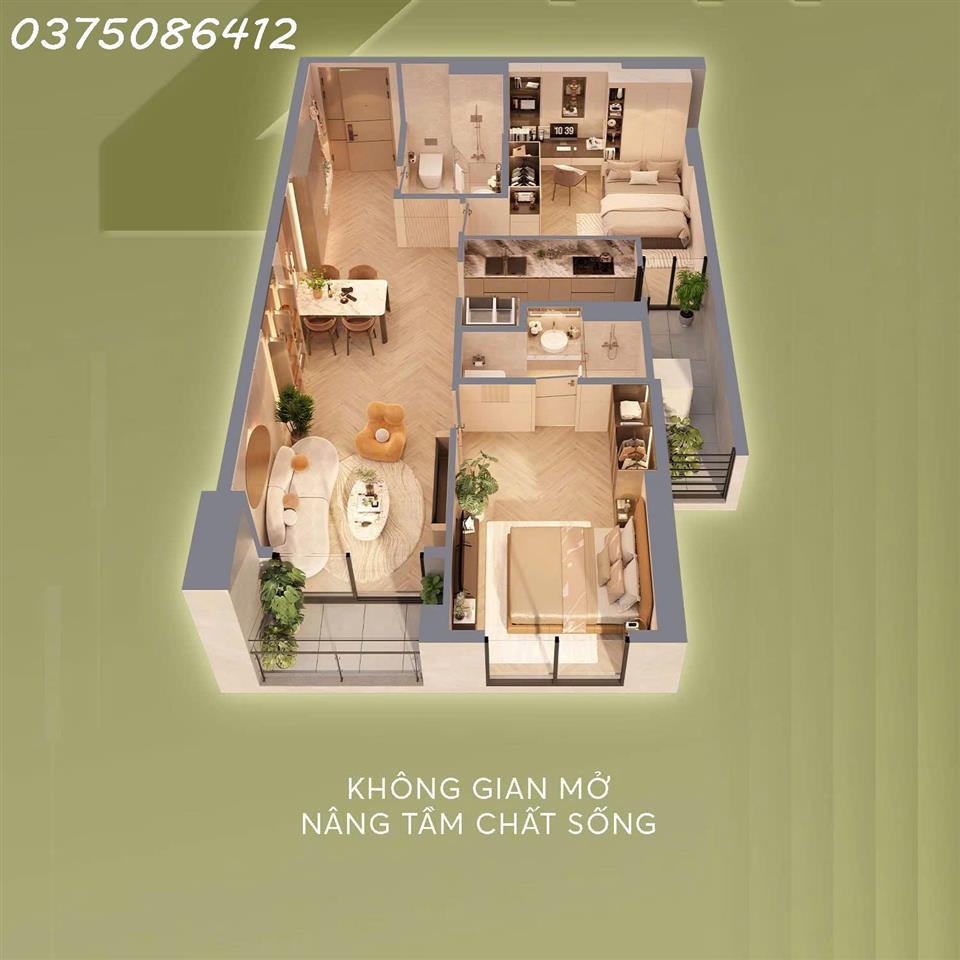 GIẢM 1 TỶ SO VỚI GIÁ CHỦ ĐẦU TƯ – BÁN NHANH CĂN 2PN SM2 GREENERA SOUTHMARK