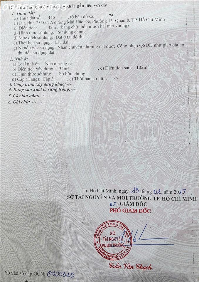 Bán nhà sổ hồng riêng 1 trệt 2 lầu số 23/55/1 phố Mai Hắc Đế, Quận 8, DT 42m2, giá 1,68 tỷ