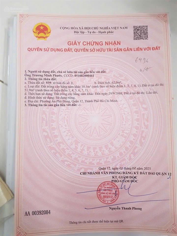 Đất thổ cư kdc hxh đường thạnh lộc 15  giá tốt