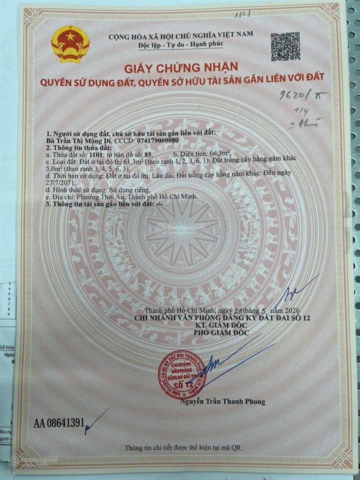 Đất mặt tiền rạch thạnh xuân 24, phường thạnh xuân  giá tốt