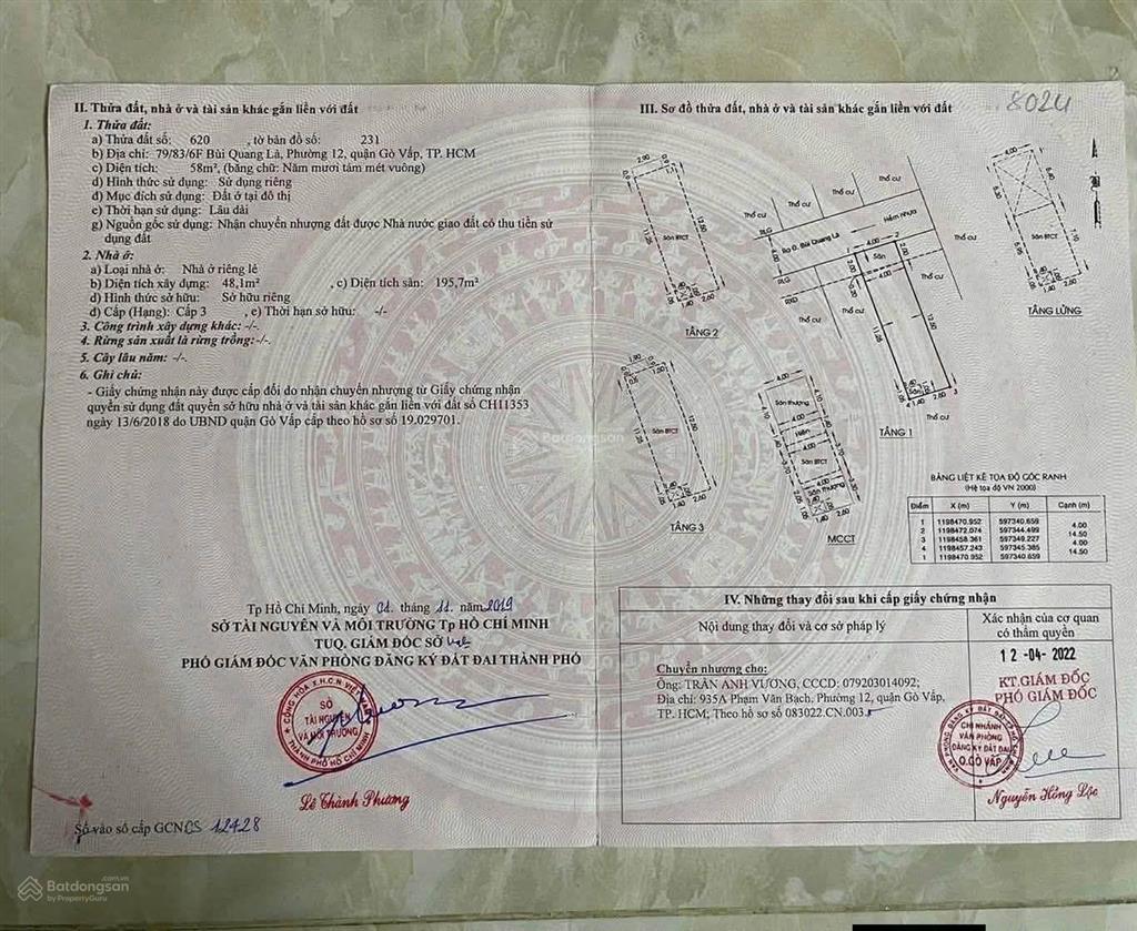 Nhà shr hxh kdc đường bùi quang là giáp ranh quận tân bình  giá tốt