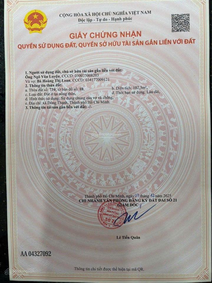Đất thổ cư kdc hxh đường bùi công trừng vào 100m  giá tốt
