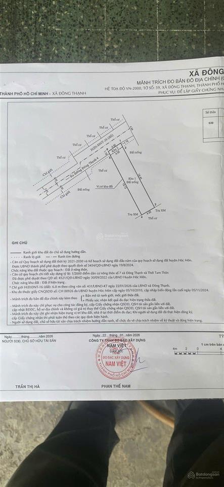 Đất thổ cư kdc hxh đường đt42, đông thạnh  giá tốt