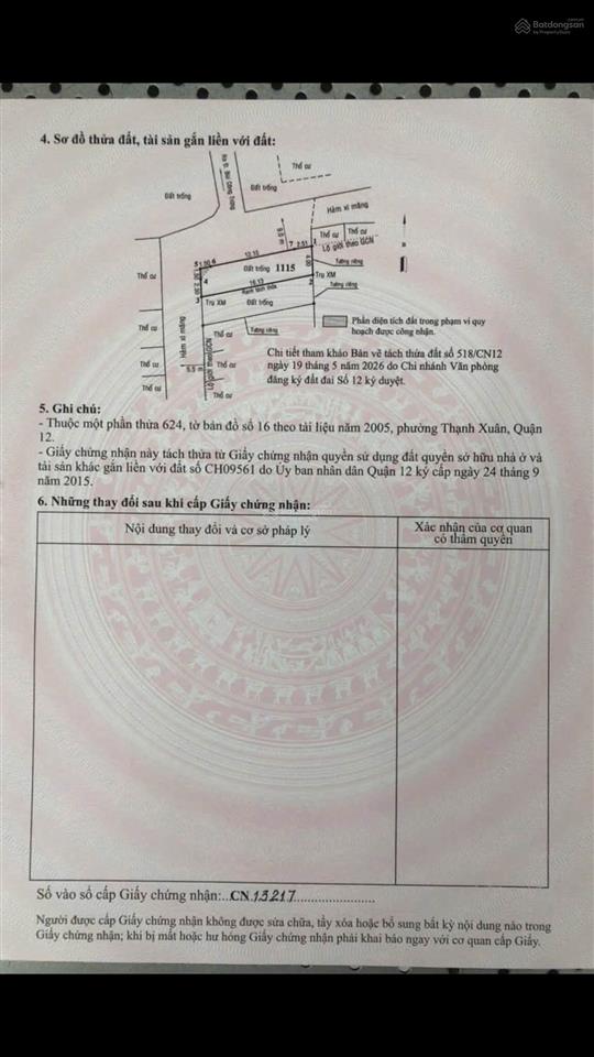 Đất thổ cư kdc hxh góc 2mt đường 7m, thạnh xuân 52  giá tốt