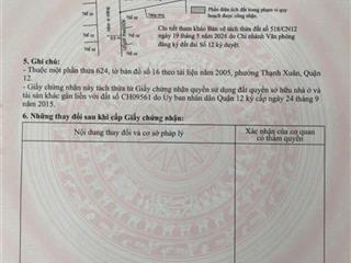 Đất thổ cư kdc hxh góc 2mt đường 7m, thạnh xuân 52  giá tốt