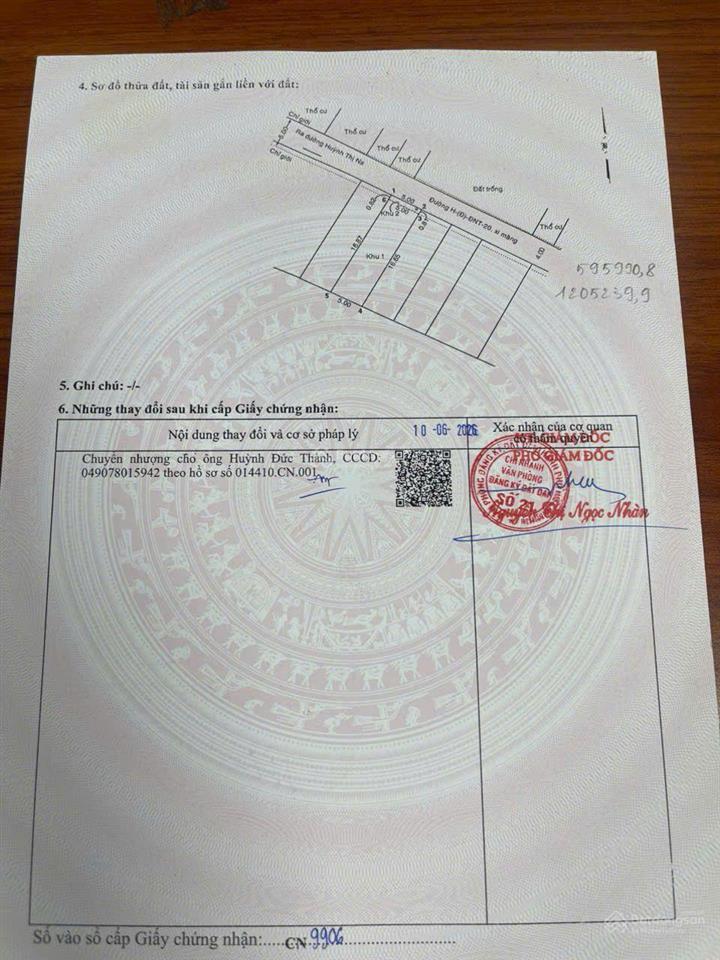 Đất thổ cư kdc hxh 6m đường huỳnh thị na vào 20m  giá tốt