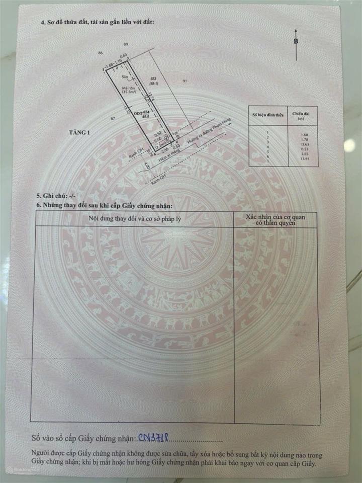 45.6m2 không quy hoạch khu dân cư hiện hữu phạm hùng p4, quận 8  2.9 tỷ tl