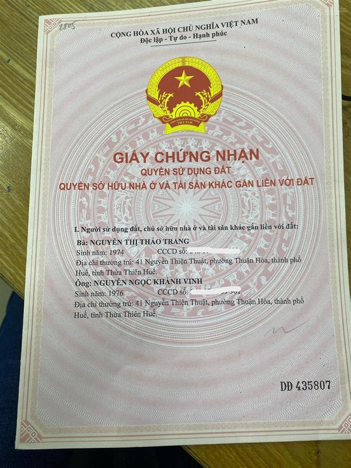 Bán nhà riêng giá siêu hời tại 41 nguyễn thiện thuật, thuận hòa, huế, 50 triệu / m2, 156m2