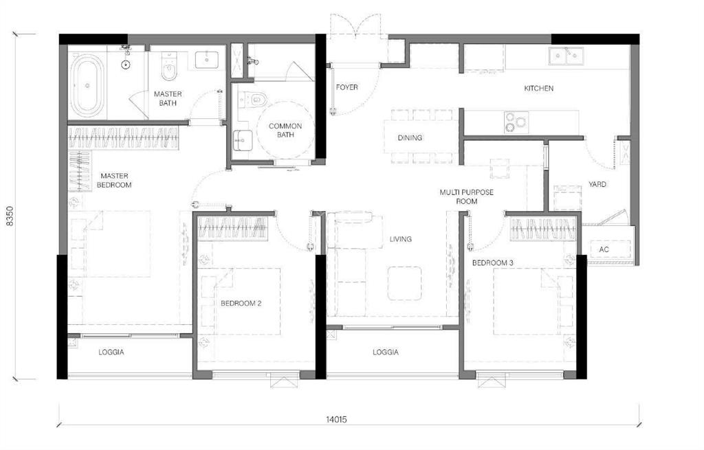 Căn 3pn 101m² tòa sp the senique, ban công thoáng, view đẹp