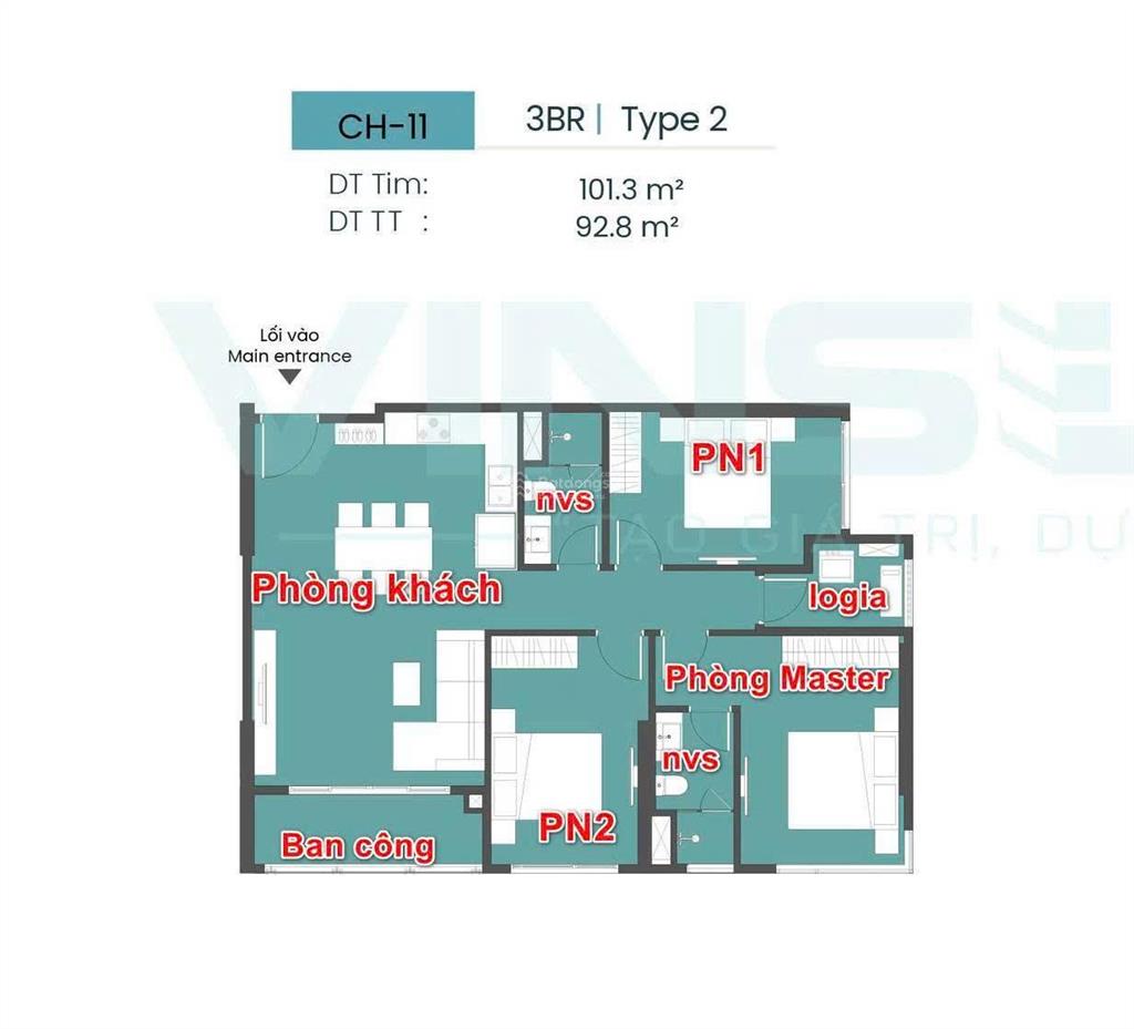 Căn 3pn đông nam view hồ tạo sóng  thiết kế đẹp, không gian rộng rãi cho gia đình
