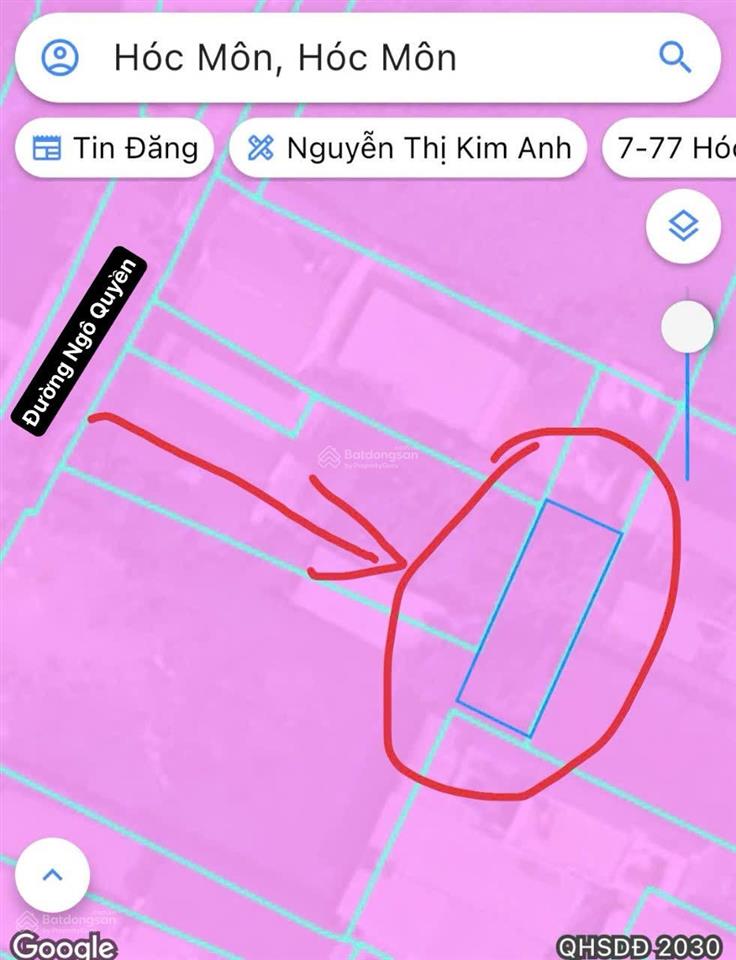 Ngân hàng chào bán đất tại ngô quyền, 2,032 tỷ, 116,9m2, pháp lý đầy đủ, hàng hiếm tại hóc môn