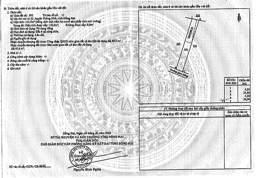 Bán đất tại xã lộ 25, huyện thống nhất, đồng nai, 136.9m2
