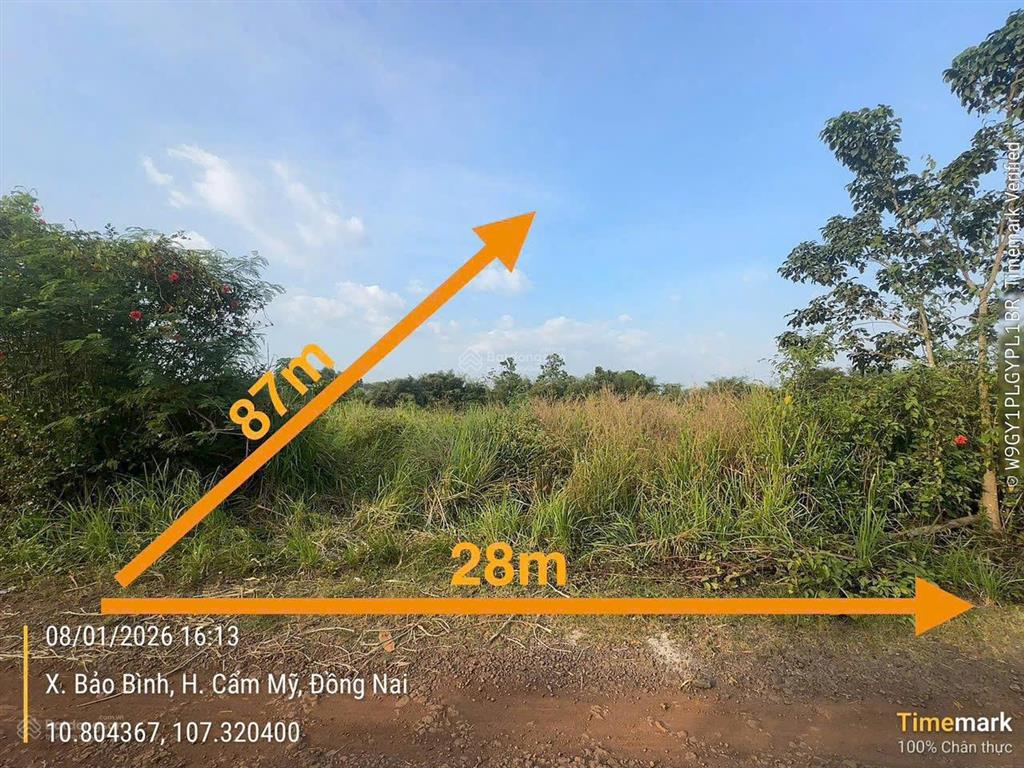 Ngân hàng chào bán  2100m2 đất tại bảo bình, cẩm mỹ, đồng nai  mặt tiền 28m.