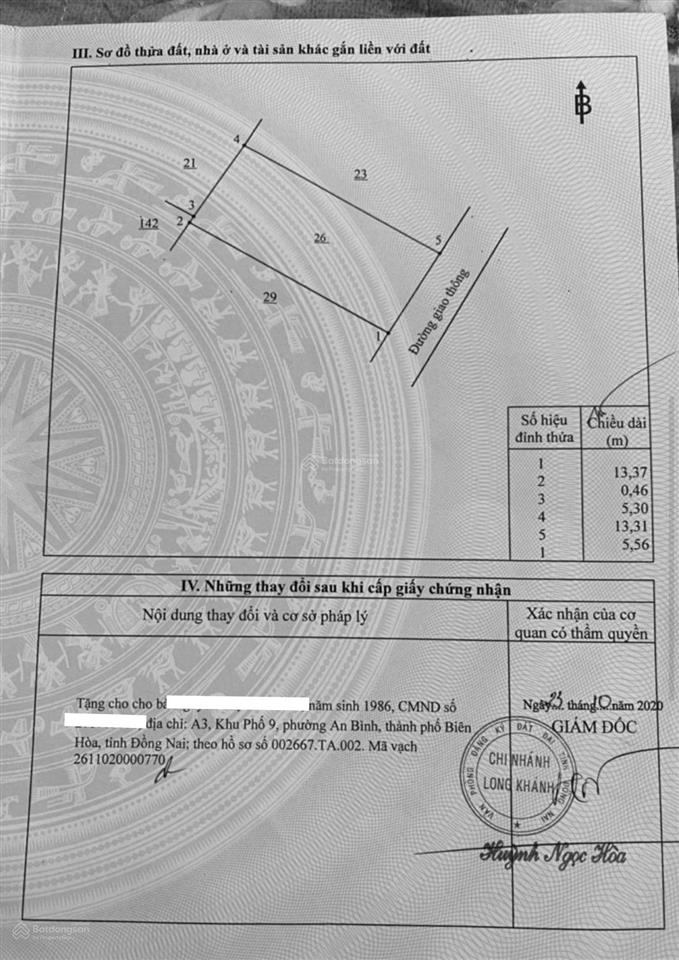 Nhà riêng tại kp tân phong, xuân tân, long khánh, đn  75.4m2  mt 5.56m  1.17t
