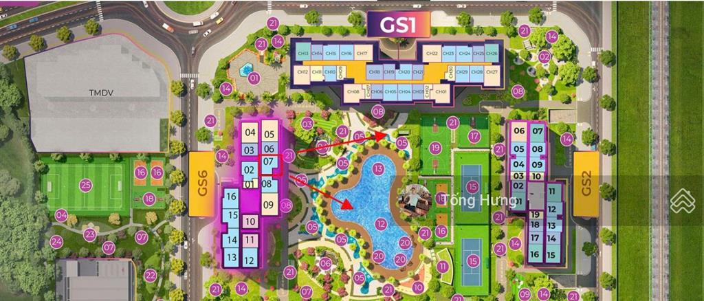 Bán ch 2n2vs tòa gs6  cđt vừa bàn giao 64m2 tại the miami, vinhomes smart city, hà nội