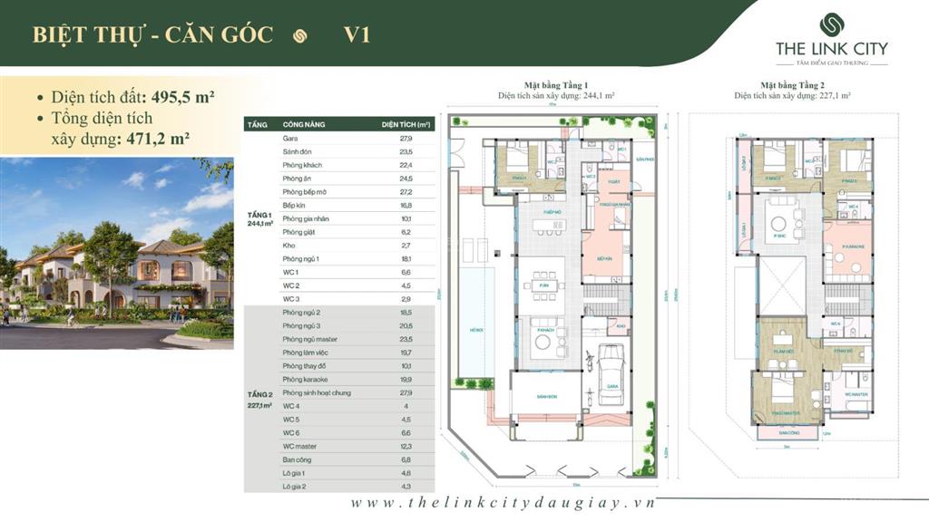 Lô góc biệt thự ngoại giao tại dự án the link city (suất ngoại giao)