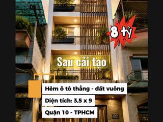 Nhà quận 10 khu thành thái  5 tầng  hẻm xe ô tô thẳng 1 trục  đất thổ cư vuông vức  chỉ hơn 8