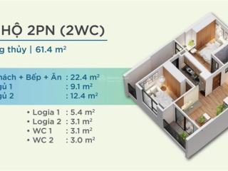 Chính chủ  mời thuê căn hộ mới 100%  2pn  2nvs