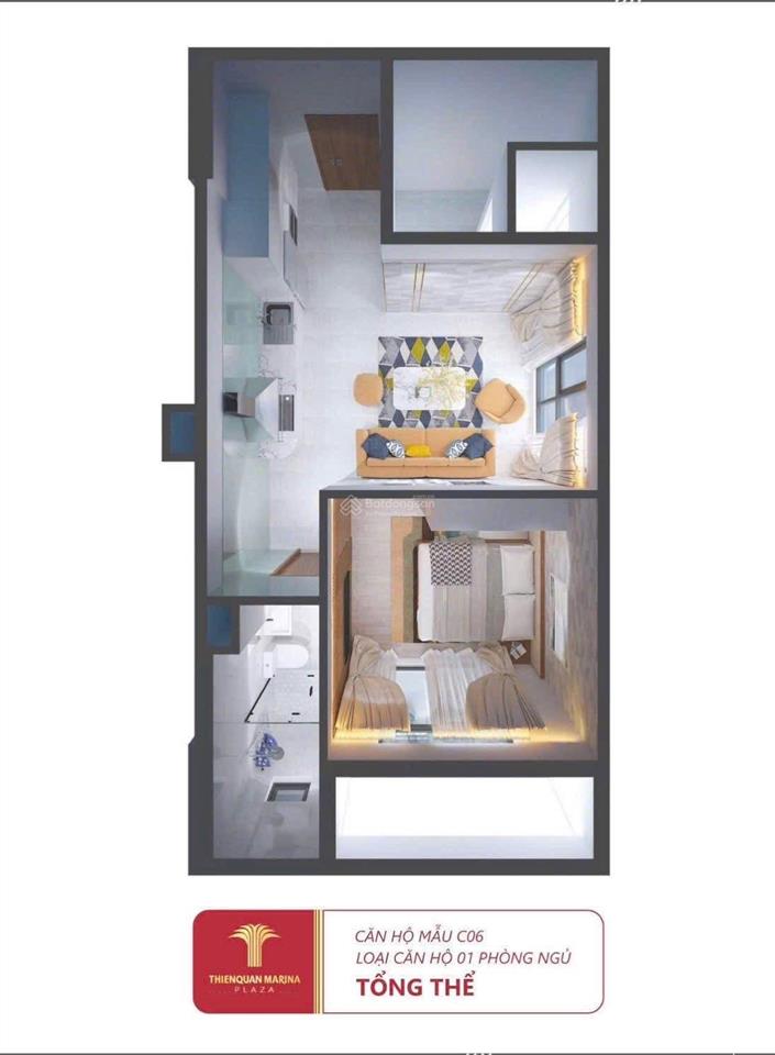 Chính chủ bán căn hộ 60m²  2pn  1 tỷ 939 thiên quân marina cần thơ
