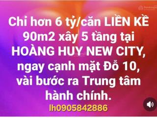 Chỉ hơn 6 tỷ/căn shophouse 90m2 xây 5 tầng tại hoàng huy new city, ngay cạnh mặt đường đỗ 10.