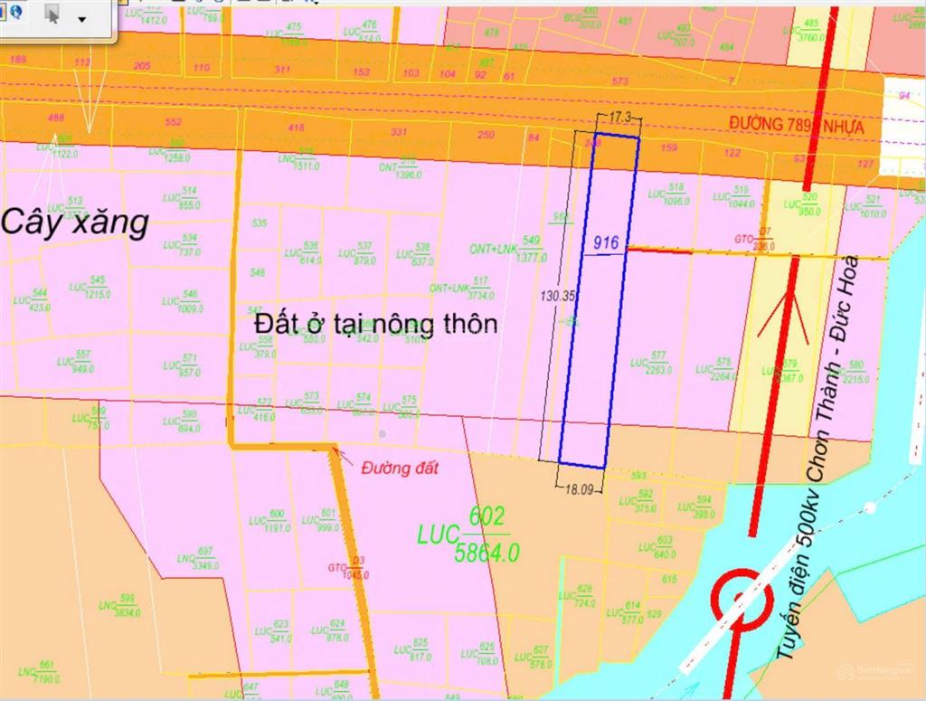Cực hot! đất mặt tiền đường 789  đôn thuận  trảng bàng  tây ninh  6.5 tỷ