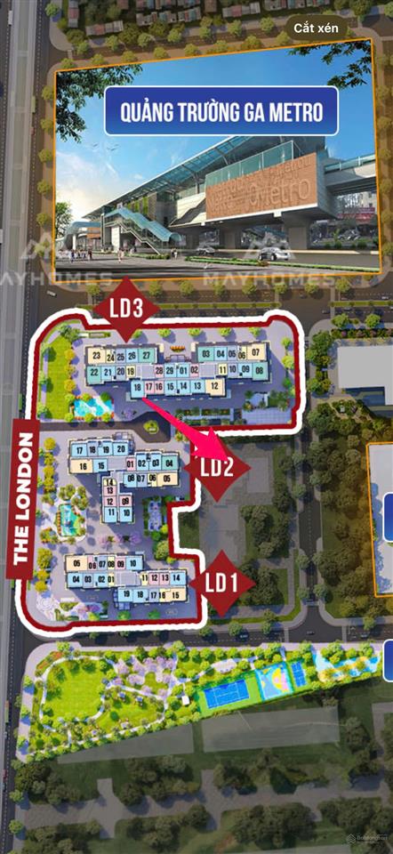 Bán cc 2pn 2wc tại the london  vinhomes ocean park, 4,35 tỷ, 64,6 m2 cắt lỗ bằng ptg