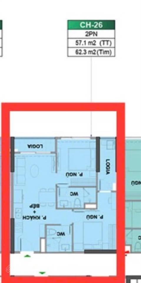 Bán cc đẹp xuất sắc tại the london, 3,3 tỷ, 57m2, 2pn, 2wc