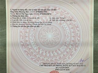 Bán đất thuộc quận 12, thổ cư 100%