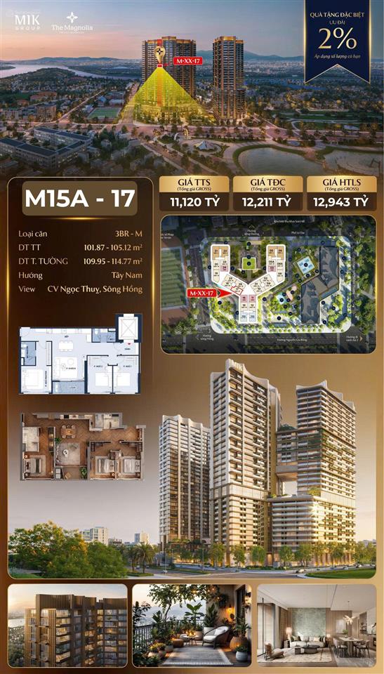 Gấp gấp cần bán căn 3pn 128,52m2 view công viên ngọc thụy, sông hồng