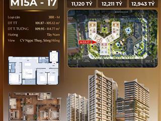 Gấp gấp cần bán căn 3pn 128,52m2 view công viên ngọc thụy, sông hồng