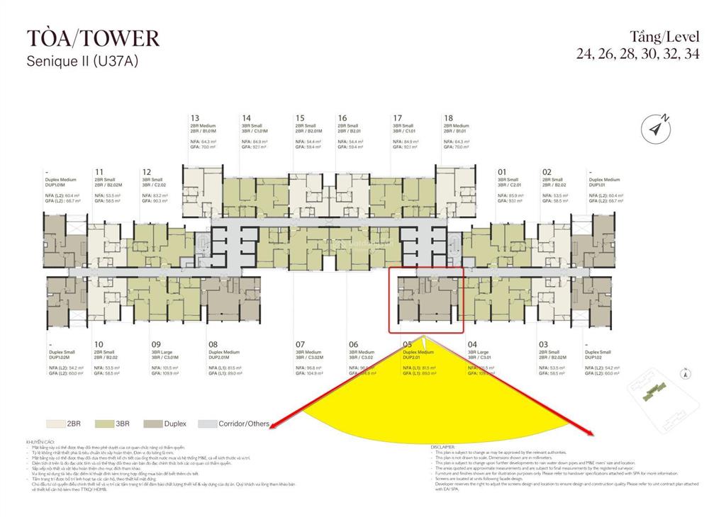 Duy nhất căn góc hoa hậu 2pn+ 81,3m² hướng đông nam 2 mặt thoáng tầm view panorama đắc địa tại ocp