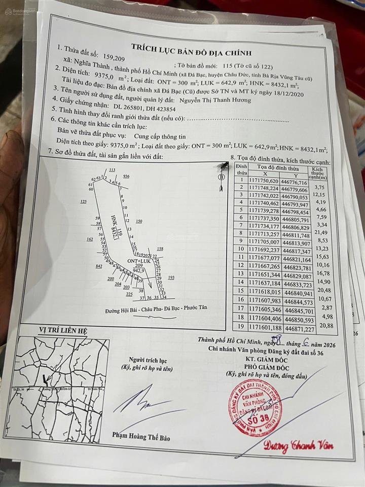 32 tỷ sở hữu 9300 m2 đất mặt tiền đường bình ba  đá bạc có 300tc cạnh ngã 6 đá bạc siêu đẳng cấp