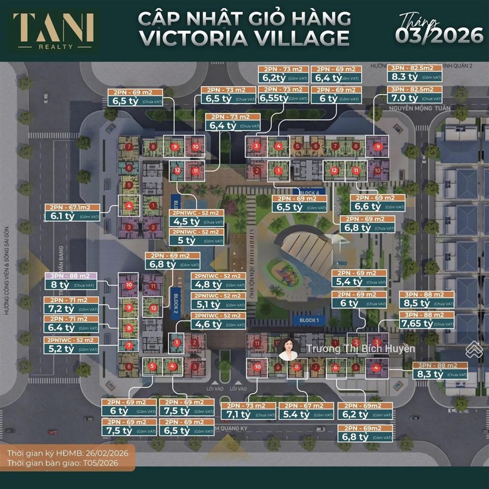 Căn góc 2pn giá tốt nhất victoria village