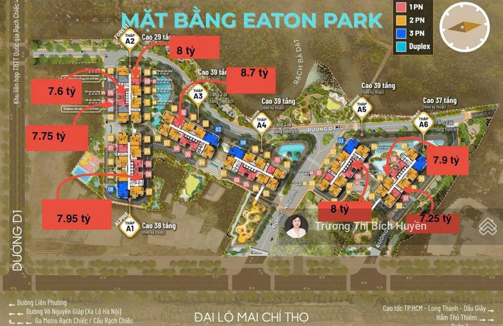 Tổng hợp các căn 1pn giá tốt đáng đầu tư nhất eaton park chỉ 7.25 tỷ all in