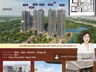 Bán 3pn căn góc tháp a1 view thảo điền giá hời chỉ 16.5 tỷ all in