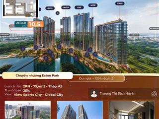 Chính chủ bán eaton park 2pn a5.xx.01 giá hời  0908 027 *** em huyền