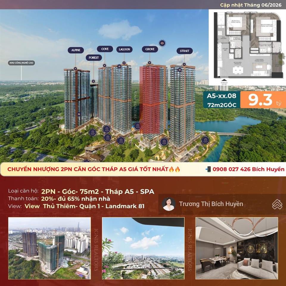 Kẹt tiền bán gấp căn 2pn rẻ nhất eaton park lúc này chỉ 9.3 tỷ all in