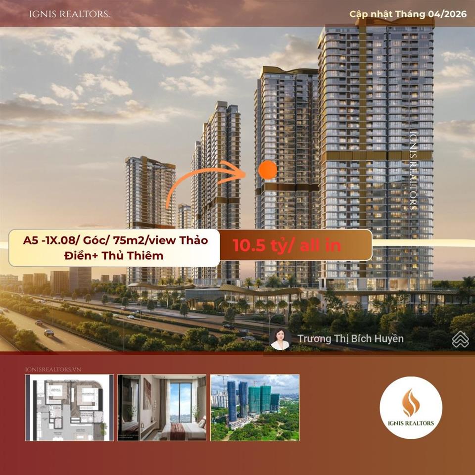 Chủ hạ giá bán gấp căn góc 2pn eaton park giá tốt dự án 10,1 tỷ all in