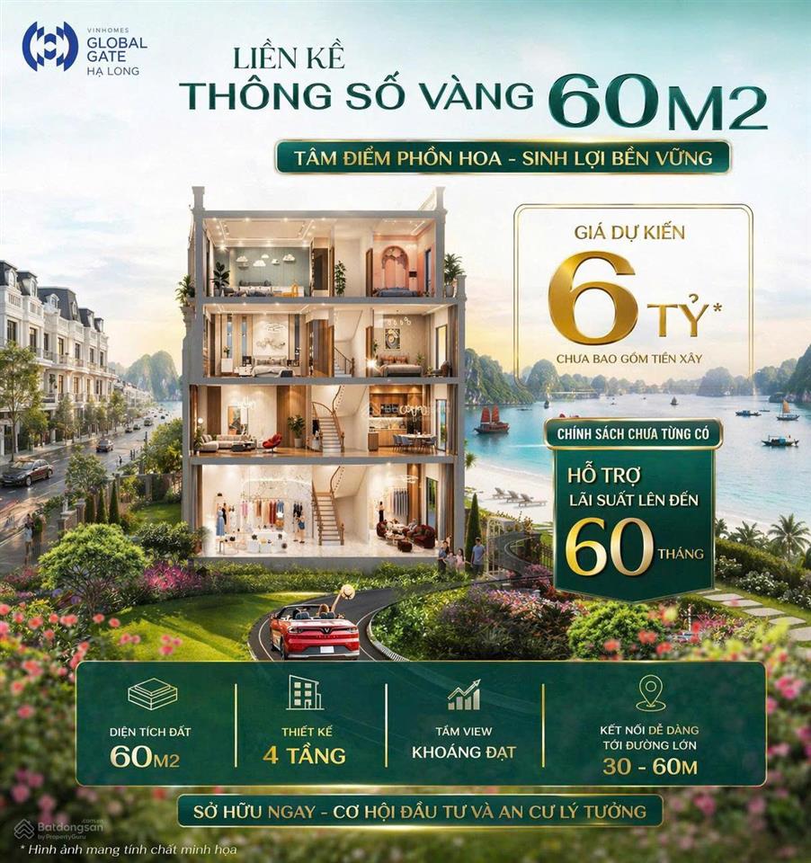 Nhận giữ chỗ liền kề vin hạ long xanh chỉ từ 6 tỷ, 60 m2, view vịnh di sản (mở bán đợt 1)