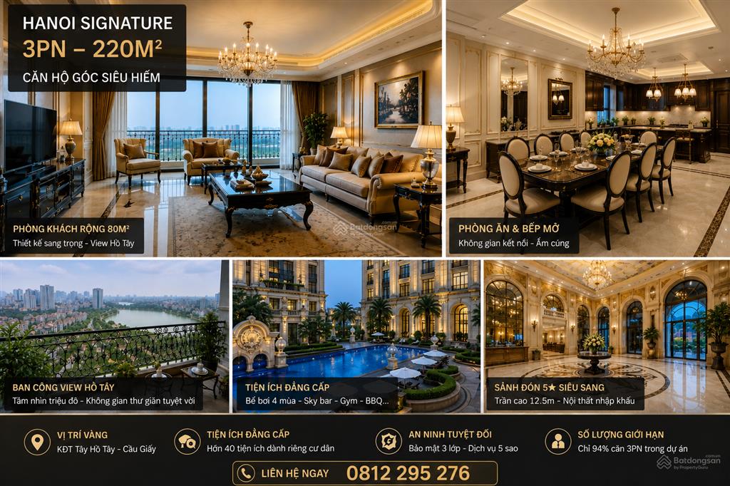 Bán căn hộ đẹp tại hanoi signature trung tâm cầu giấy, 49 tỷ, 220,72m2, 3pn, 3wc , luxury